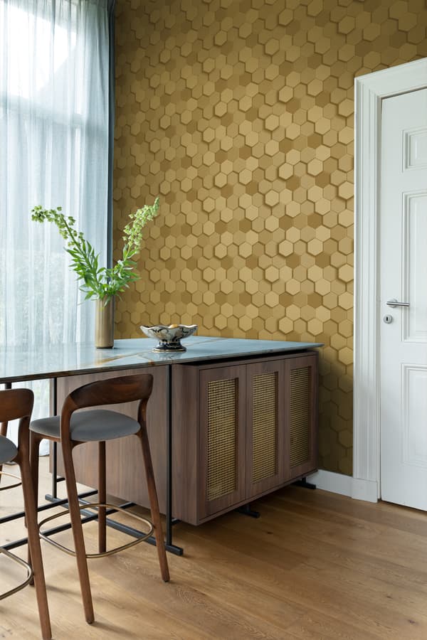 Origin Wallcoverings tapet 3d vaxkakemotiv guld 0.53 x 10.05 m