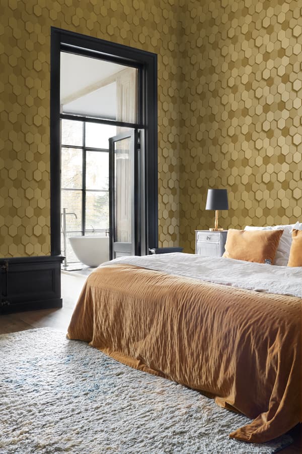 Origin Wallcoverings tapet 3d vaxkakemotiv guld 0.53 x 10.05 m