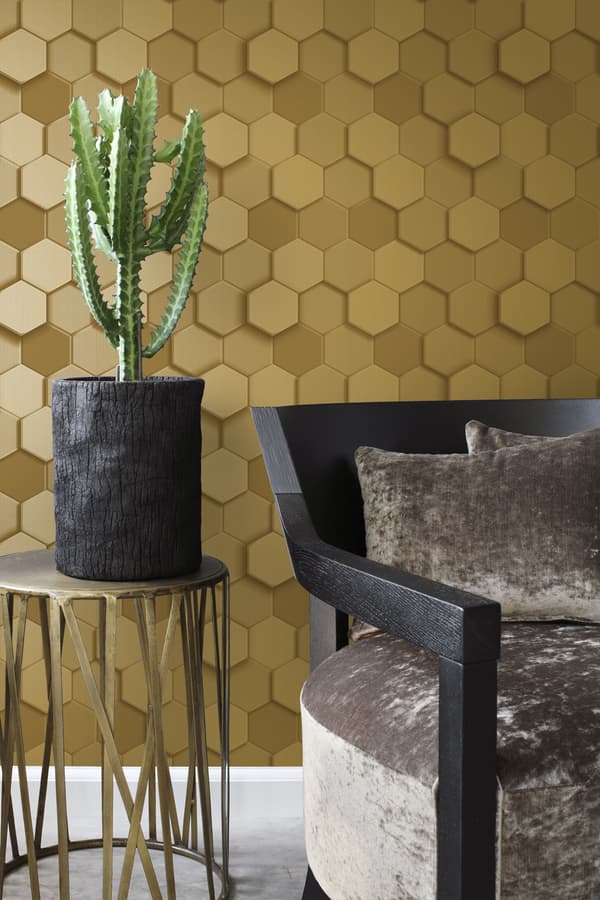 Origin Wallcoverings tapet 3d vaxkakemotiv guld 0.53 x 10.05 m