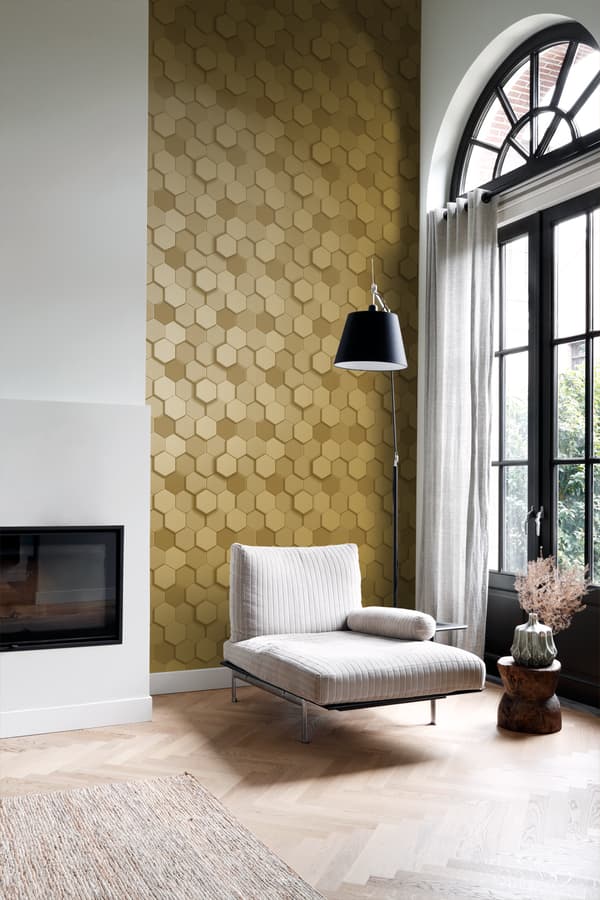 Origin Wallcoverings tapet 3d vaxkakemotiv guld 0.53 x 10.05 m