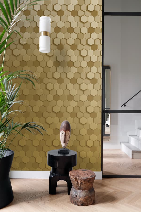 Origin Wallcoverings tapet 3d vaxkakemotiv guld 0.53 x 10.05 m