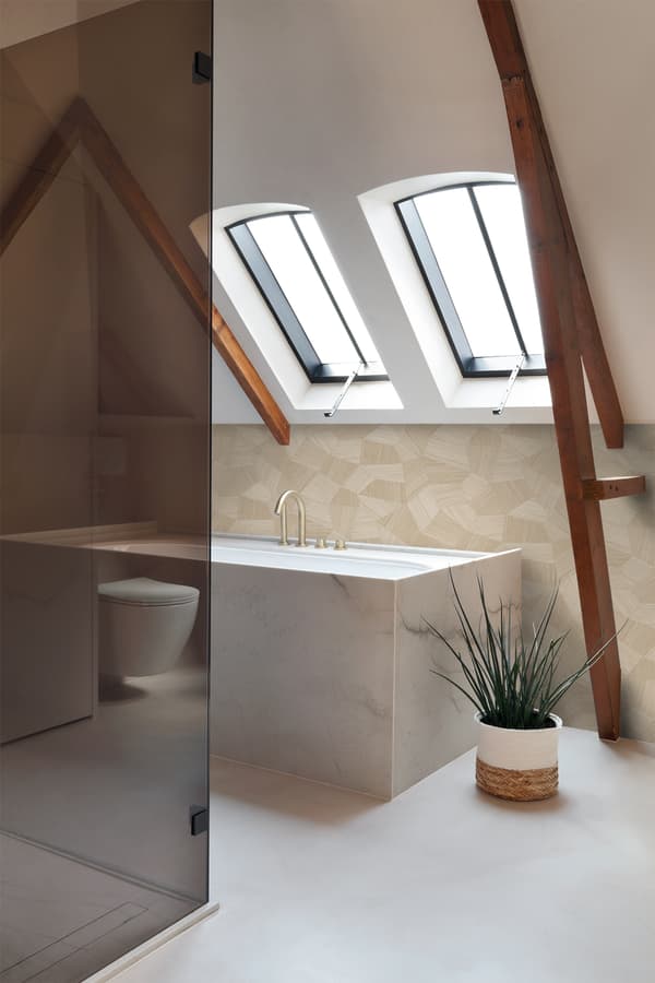 Origin Wallcoverings tapet tredimensionell grafik sandfärgad 0.53 x 10.05 m