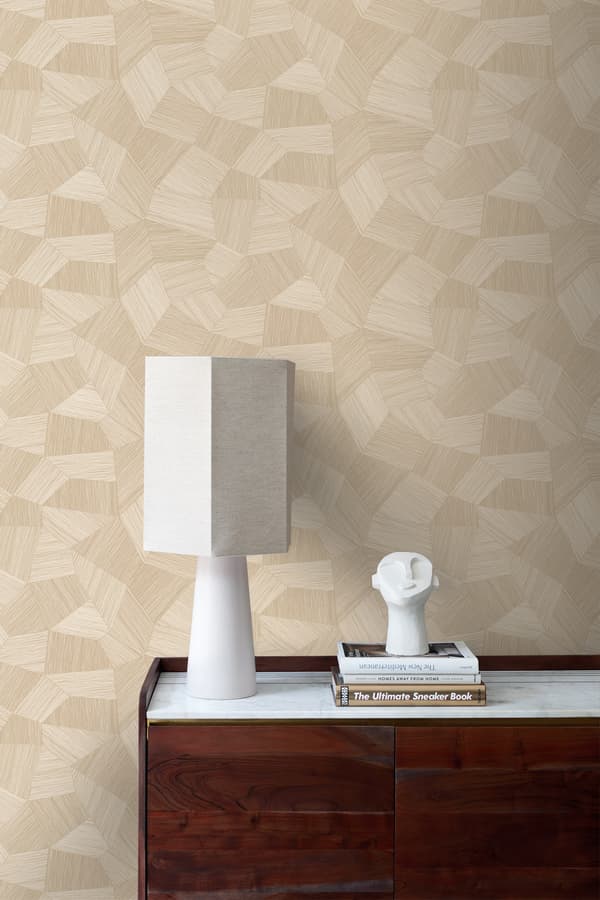 Origin Wallcoverings tapet tredimensionell grafik sandfärgad 0.53 x 10.05 m