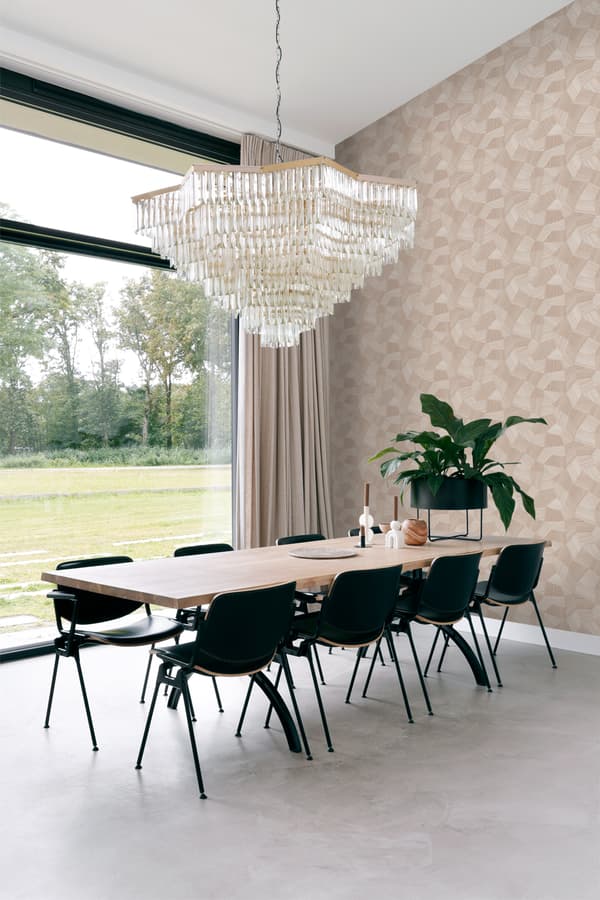 Origin Wallcoverings tapet tredimensionell grafik milt rosa 0.53 x 10.05 m