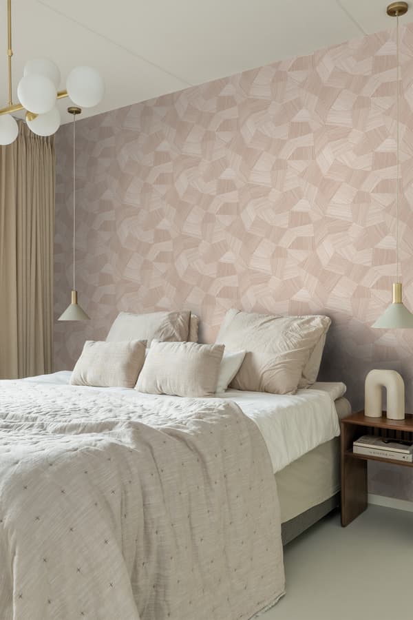Origin Wallcoverings tapet tredimensionell grafik milt rosa 0.53 x 10.05 m