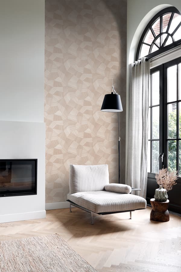 Origin Wallcoverings tapet tredimensionell grafik milt rosa 0.53 x 10.05 m
