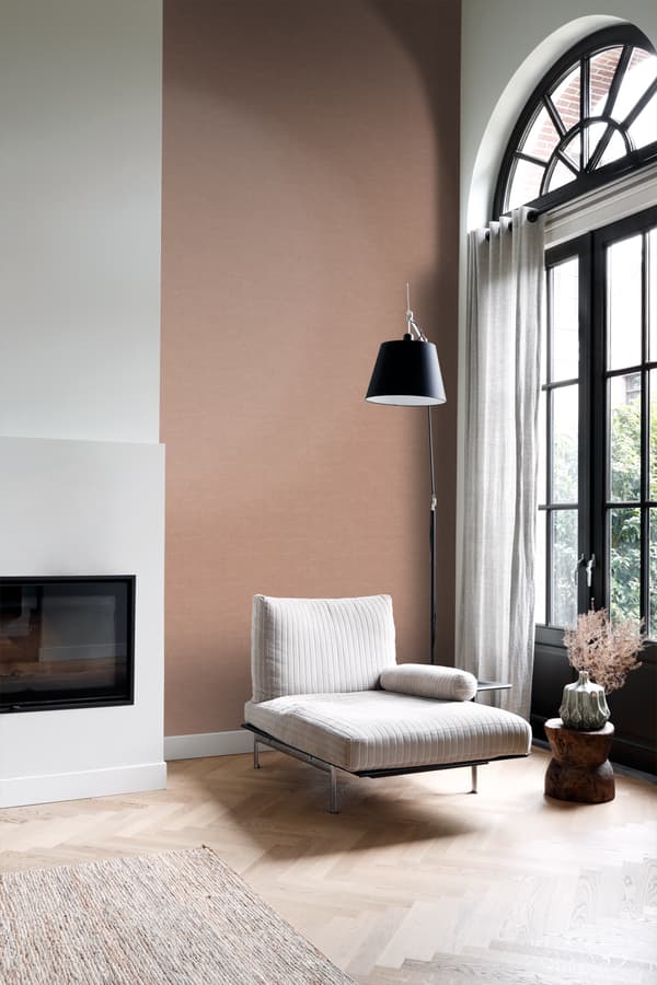 Origin Wallcoverings tapet enfärgad linnestruktur terrakottaröd 0.53 x 10.05 m