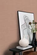 Miniatyrbild 2 av 8: Origin Wallcoverings tapet enfärgad linnestruktur terrakottaröd 0.53 x 10.05 m