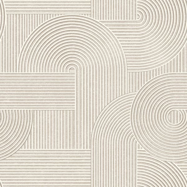 Origin Wallcoverings tapet tredimensionell grafik varmt grått 0.53 x 10.05 m