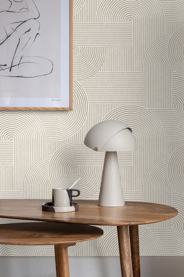 Origin Wallcoverings tapet tredimensionell grafik varmt grått 0.53 x 10.05 m