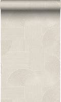 Miniatyrbild 1 av 8: Origin Wallcoverings tapet tredimensionell grafik varmt grått 0.53 x 10.05 m