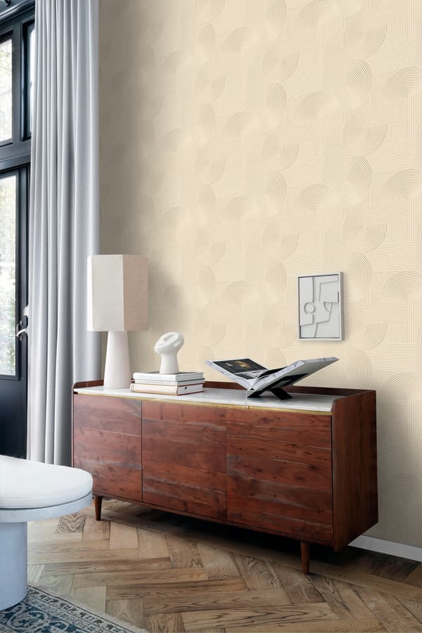 Origin Wallcoverings tapet tredimensionell grafik sandfärgat 0.53 x 10.05 m