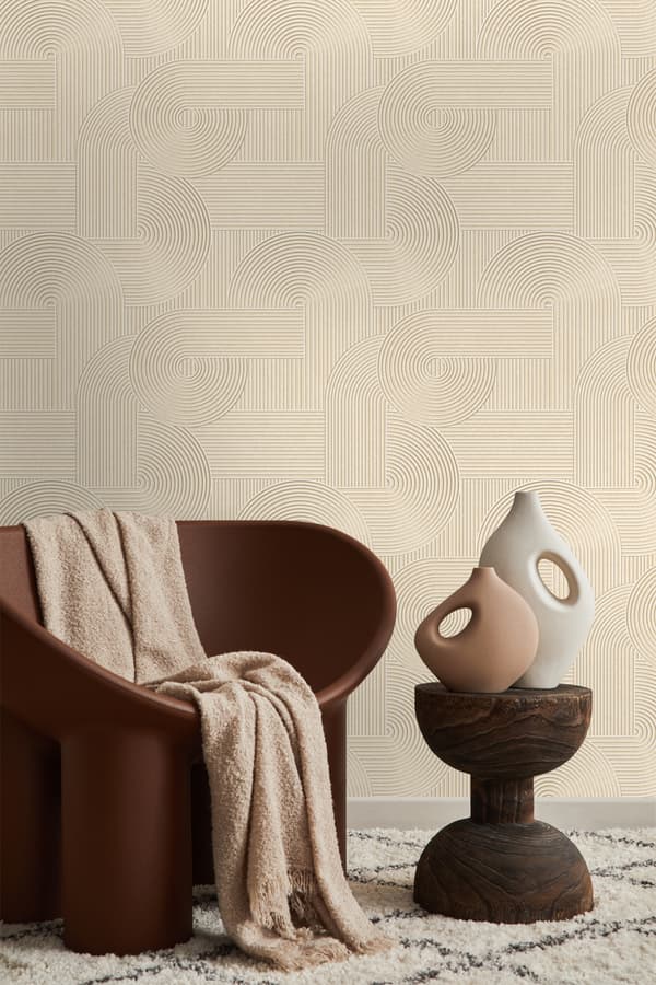 Origin Wallcoverings tapet tredimensionell grafik sandfärgat 0.53 x 10.05 m