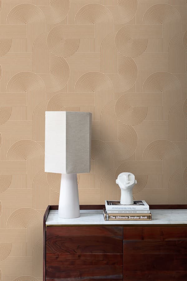 Origin Wallcoverings tapet 3D grafik lys terracotta rød 0.53 x 10.05 m