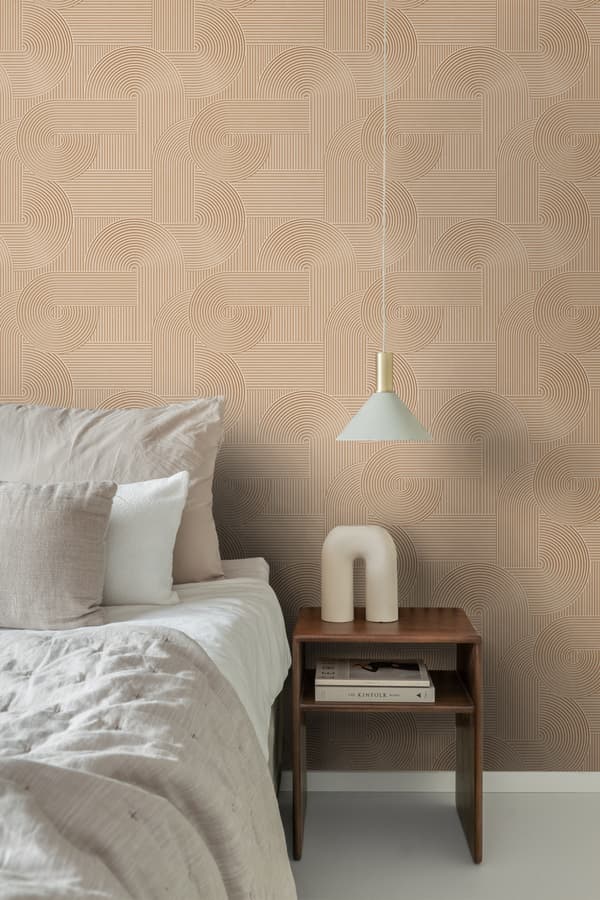 Origin Wallcoverings tapet 3D grafik lys terracotta rød 0.53 x 10.05 m