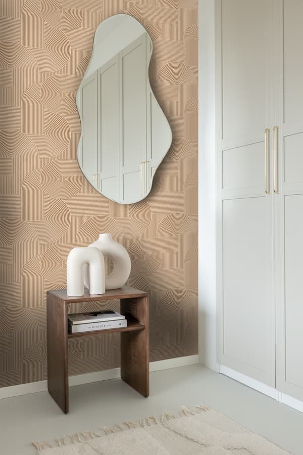 Origin Wallcoverings tapet 3D grafik lys terracotta rød 0.53 x 10.05 m