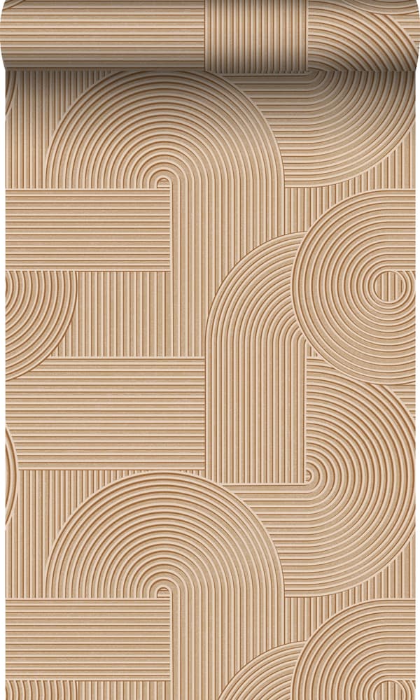Origin Wallcoverings tapet 3D grafik lys terracotta rød 0.53 x 10.05 m