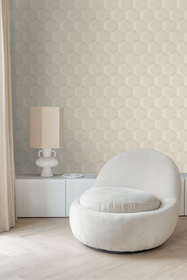 Origin Wallcoverings tapet 3d vaxkakemotiv ljusbeige 0.53 x 10.05 m