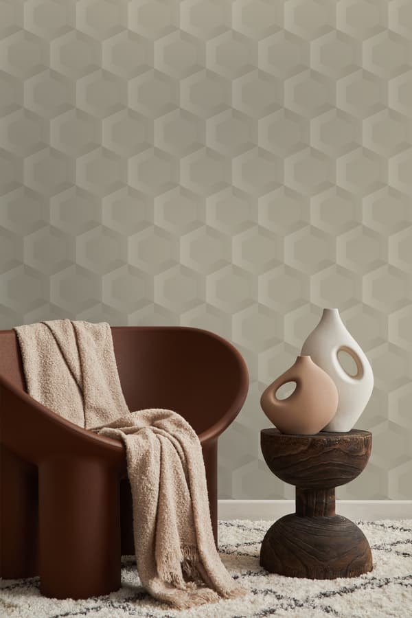 Origin Wallcoverings tapet 3d bikagemotiv sandfarvet 0.53 x 10.05 m