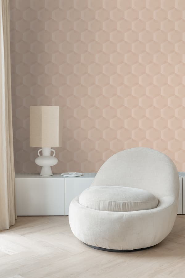 Origin Wallcoverings tapet 3d vaxkakemotiv ljusrosa 0.53 x 10.05 m