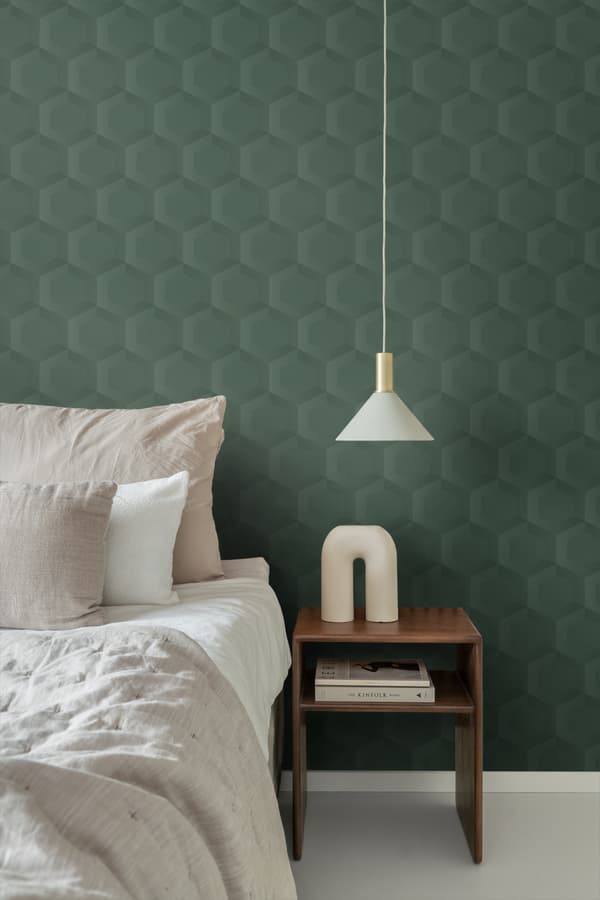Origin Wallcoverings tapet 3d bikagemotiv mørkegrønt 0.53 x 10.05 m