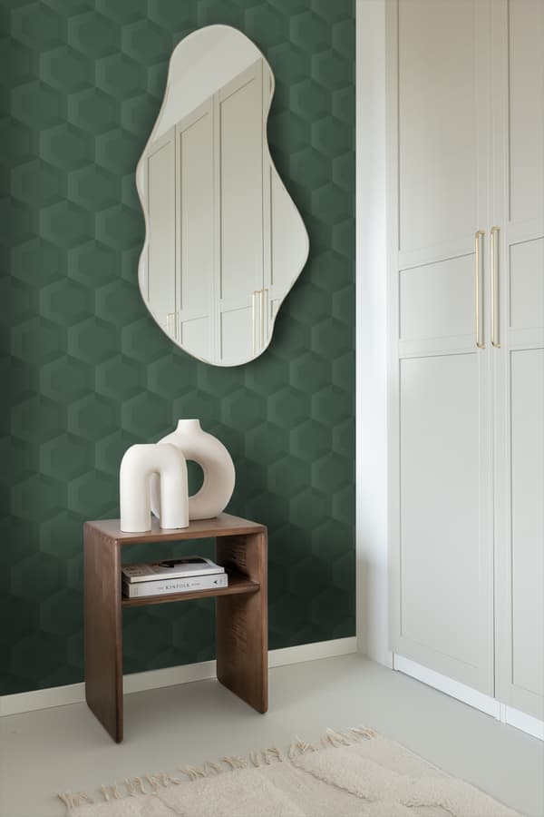 Origin Wallcoverings tapet 3d bikagemotiv mørkegrønt 0.53 x 10.05 m