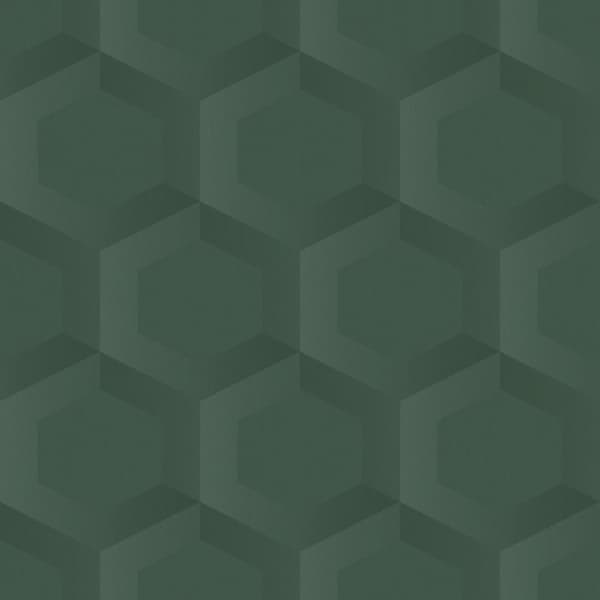 Origin Wallcoverings tapet 3d bikagemotiv mørkegrønt 0.53 x 10.05 m