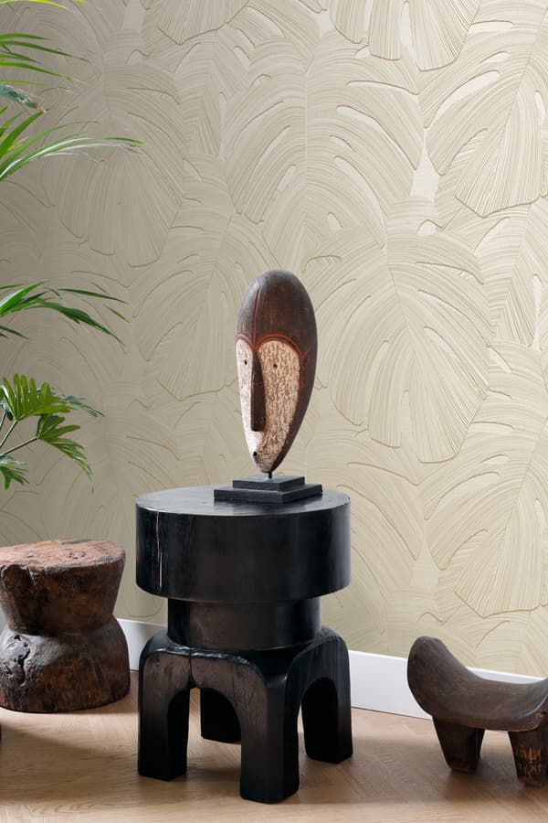 Origin Wallcoverings tapet tropiske blade mulvarpegråt 0.53 x 10.05 m