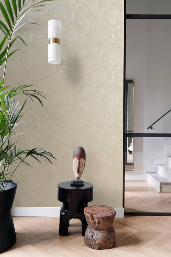Origin Wallcoverings tapet tropiske blade mulvarpegråt 0.53 x 10.05 m