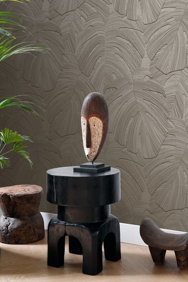Origin Wallcoverings tapet tropiska blad mörkbeige 0.53 x 10.05 m