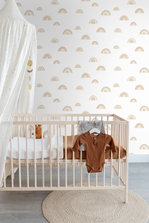 ESTAhome tapet regnbågar beige och vitt 0.53 x 10.05 m