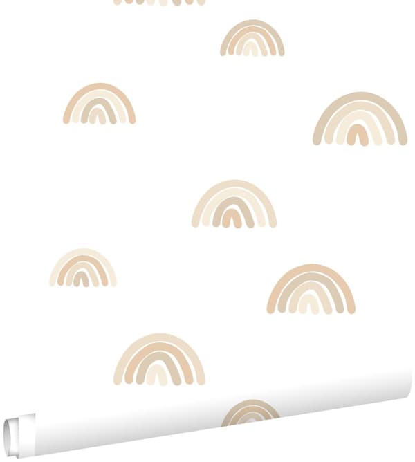 ESTAhome tapet regnbågar beige och vitt 0.53 x 10.05 m