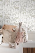Miniatyrbild 3 av 6: ESTAhome tapet djungeldjur vitt och beige 0.53 x 10.05 m