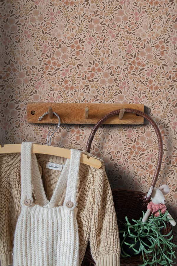 ESTAhome tapet blomster terracotta pink 0.53 x 10.05 m