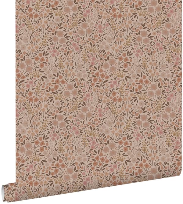 ESTAhome tapet blomster terracotta pink 0.53 x 10.05 m