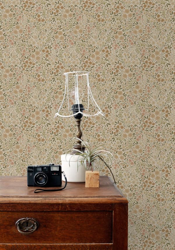 ESTAhome tapet blommor beige 0.53 x 10.05 m