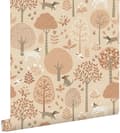 Miniatyrbild 1 av 8: ESTAhome tapet hundar beige och terrakotta rosa 0.53 x 10.05 m