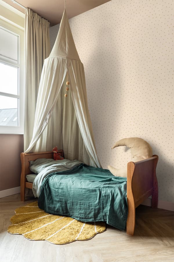 ESTAhome tapet ojämna snöflinge-prickar beige 0.53 x 10.05 m