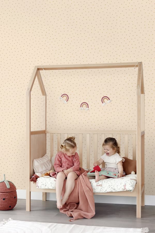 ESTAhome tapet ojämna snöflinge-prickar beige 0.53 x 10.05 m