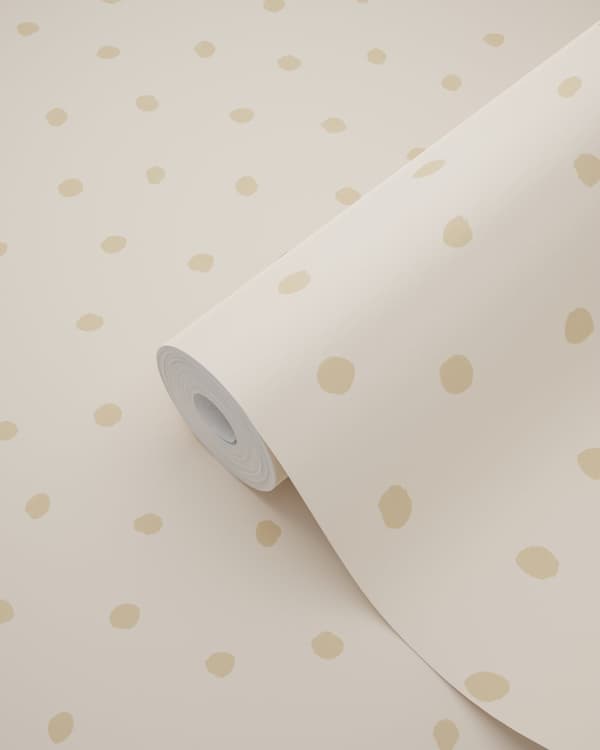 ESTAhome tapet ojämna snöflinge-prickar beige 0.53 x 10.05 m