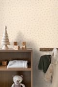 Miniatyrbild 2 av 8: ESTAhome tapet ojämna snöflinge-prickar beige 0.53 x 10.05 m