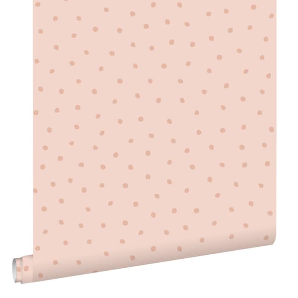 ESTAhome tapet ojämna snöflinge-prickar rosa 0.53 x 10.05 m
