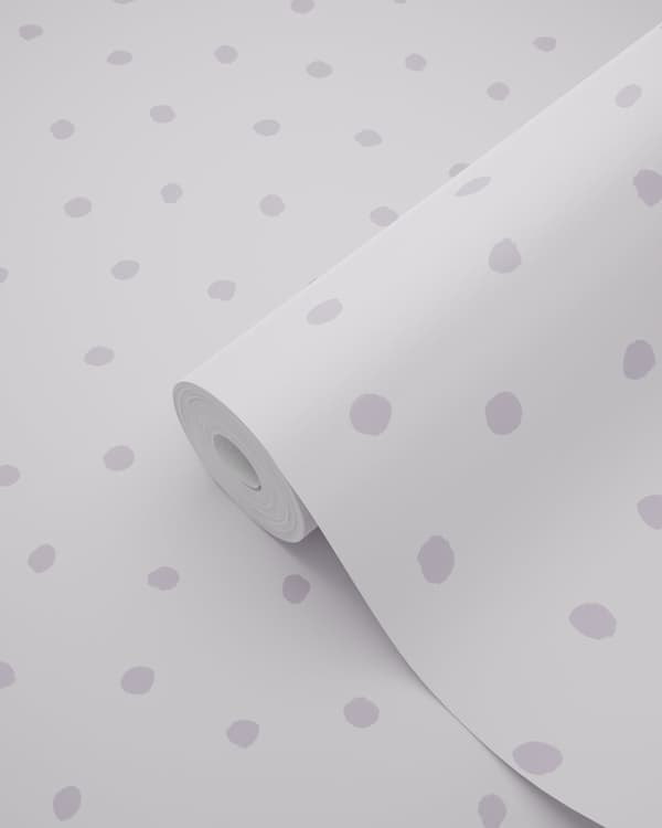ESTAhome tapet uregelmæssige snefnug polka prikker lilla 0.53 x 10.05 m