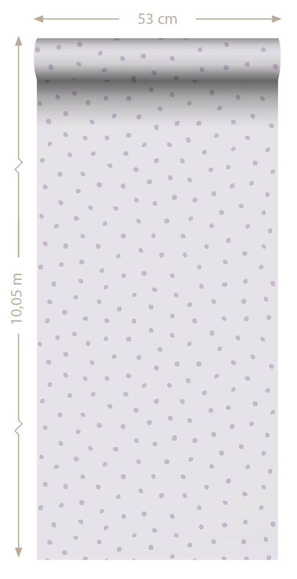 ESTAhome tapet uregelmæssige snefnug polka prikker lilla 0.53 x 10.05 m