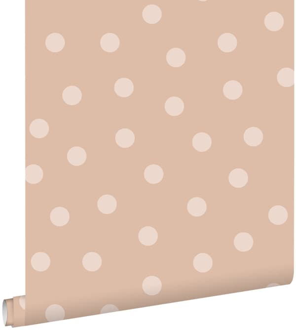 ESTAhome tapet prikker terracotta rød 0.53 x 10.05 m