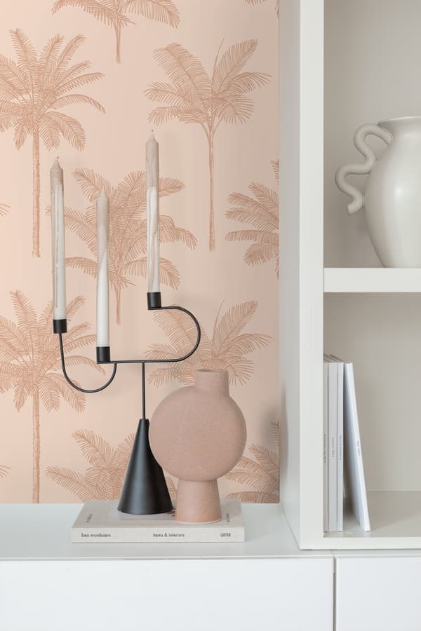 ESTAhome tapet palmetræer terracotta pink 0.53 x 10.05 m