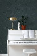 Miniatyrbillede 4 af 8: ESTAhome tapet art deco mørkeblåt 0.53 x 10.05 m