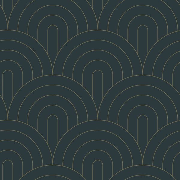 ESTAhome tapet art deco mørkeblåt 0.53 x 10.05 m