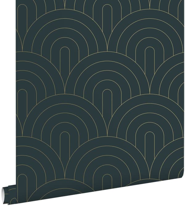 ESTAhome tapet art deco mørkeblåt 0.53 x 10.05 m