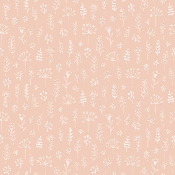ESTAhome tapet blommönster milt rosa 0.53 x 10.05 m